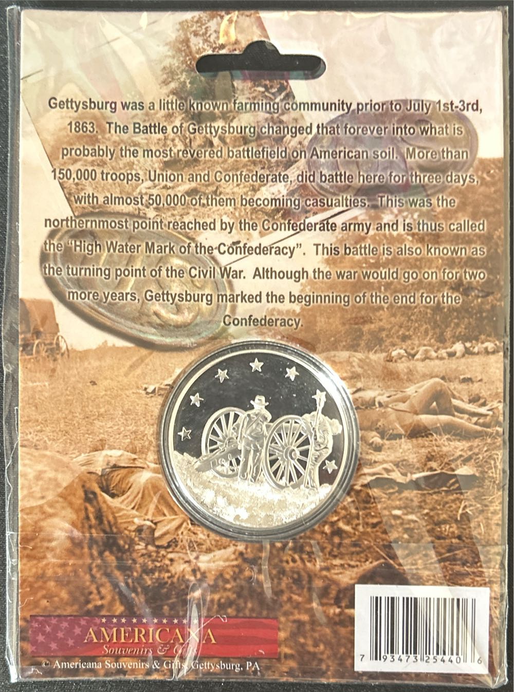 Gettysburg Coin Souvenir  coin collectible [Barcode 793473254406] - Main Image 2