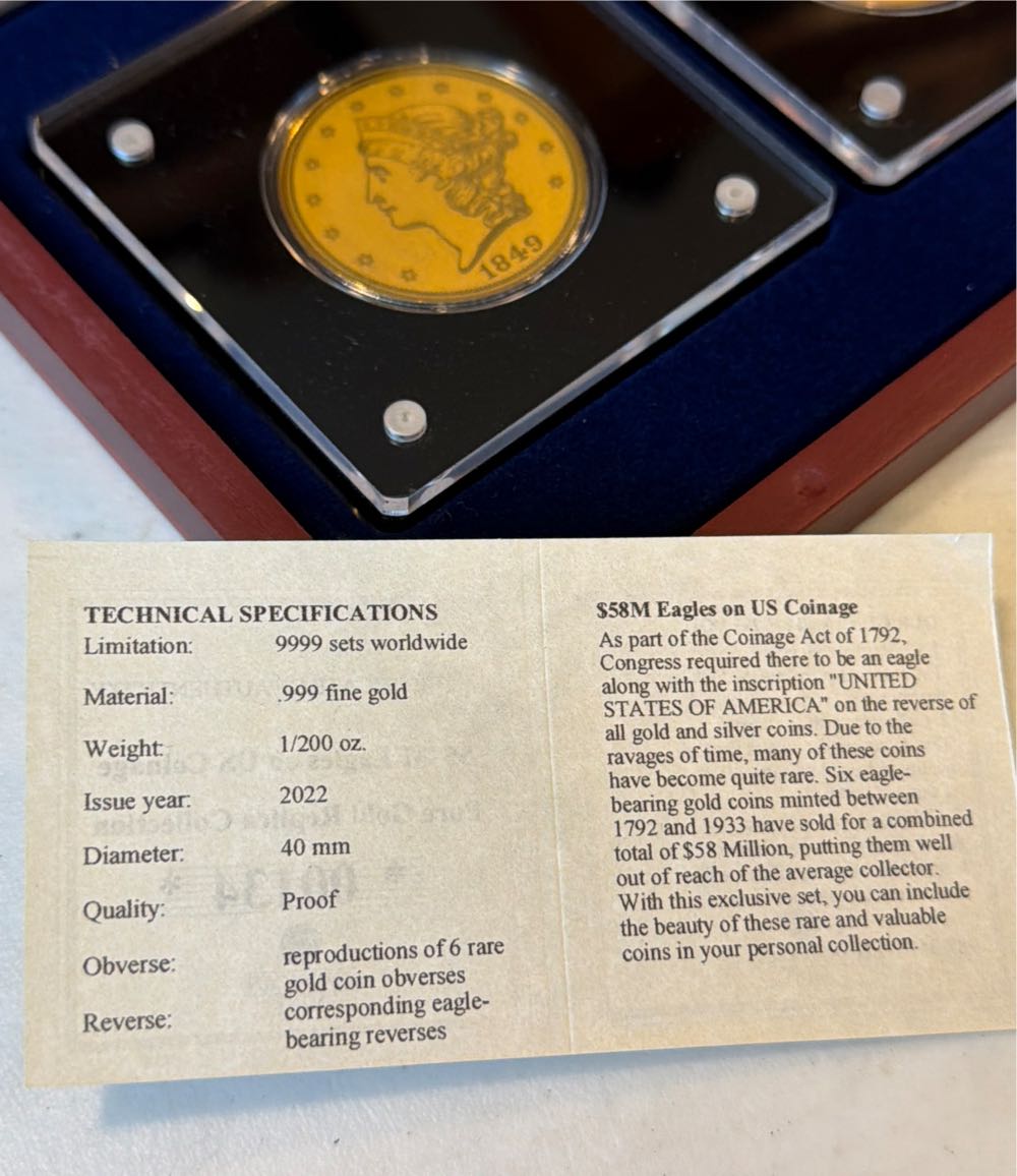 $58M Eagles US Coinage Pure Gold Proof Set  coin collectible - Main Image 2