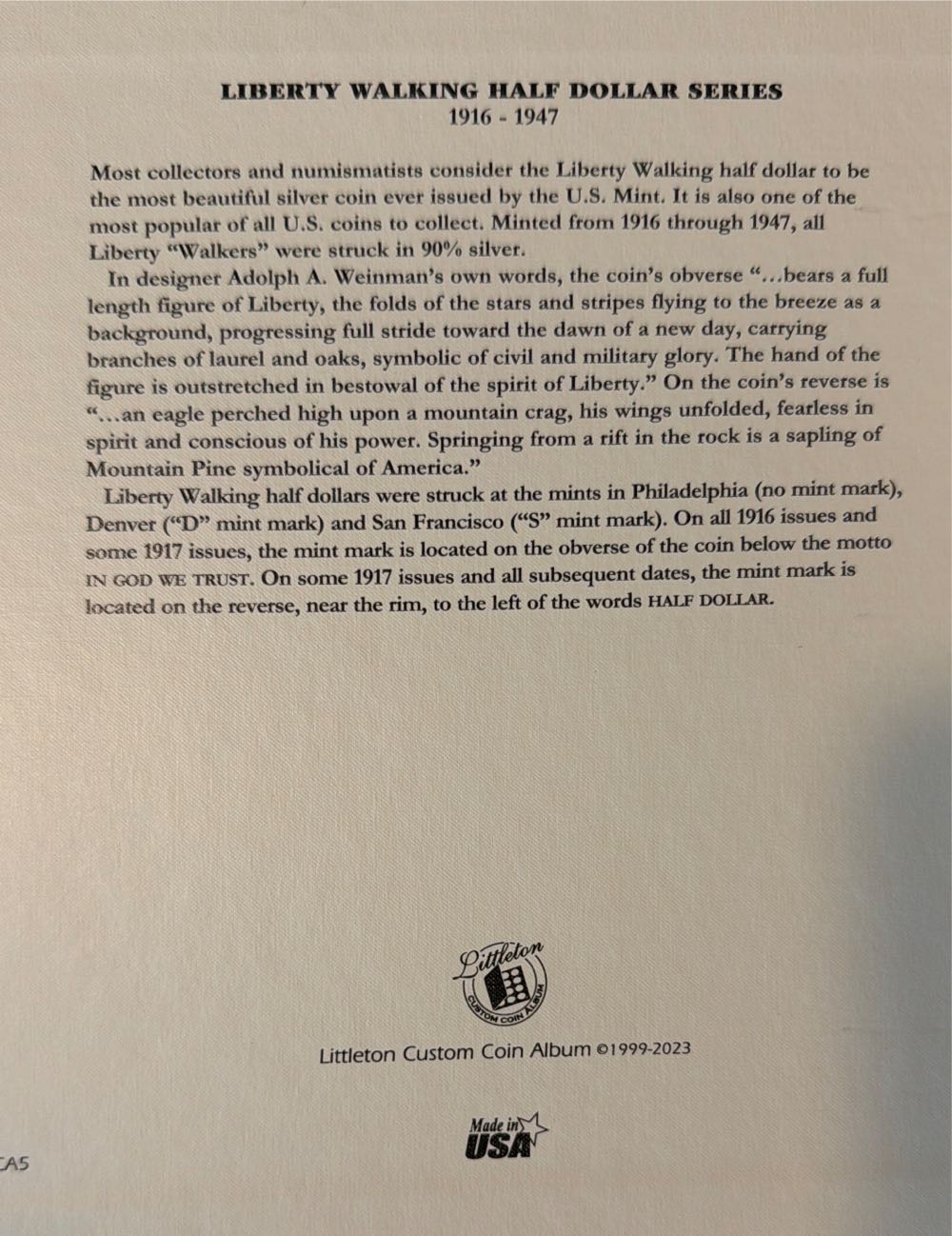 Liberty Walking Half Dollar Collection  coin collectible - Main Image 2