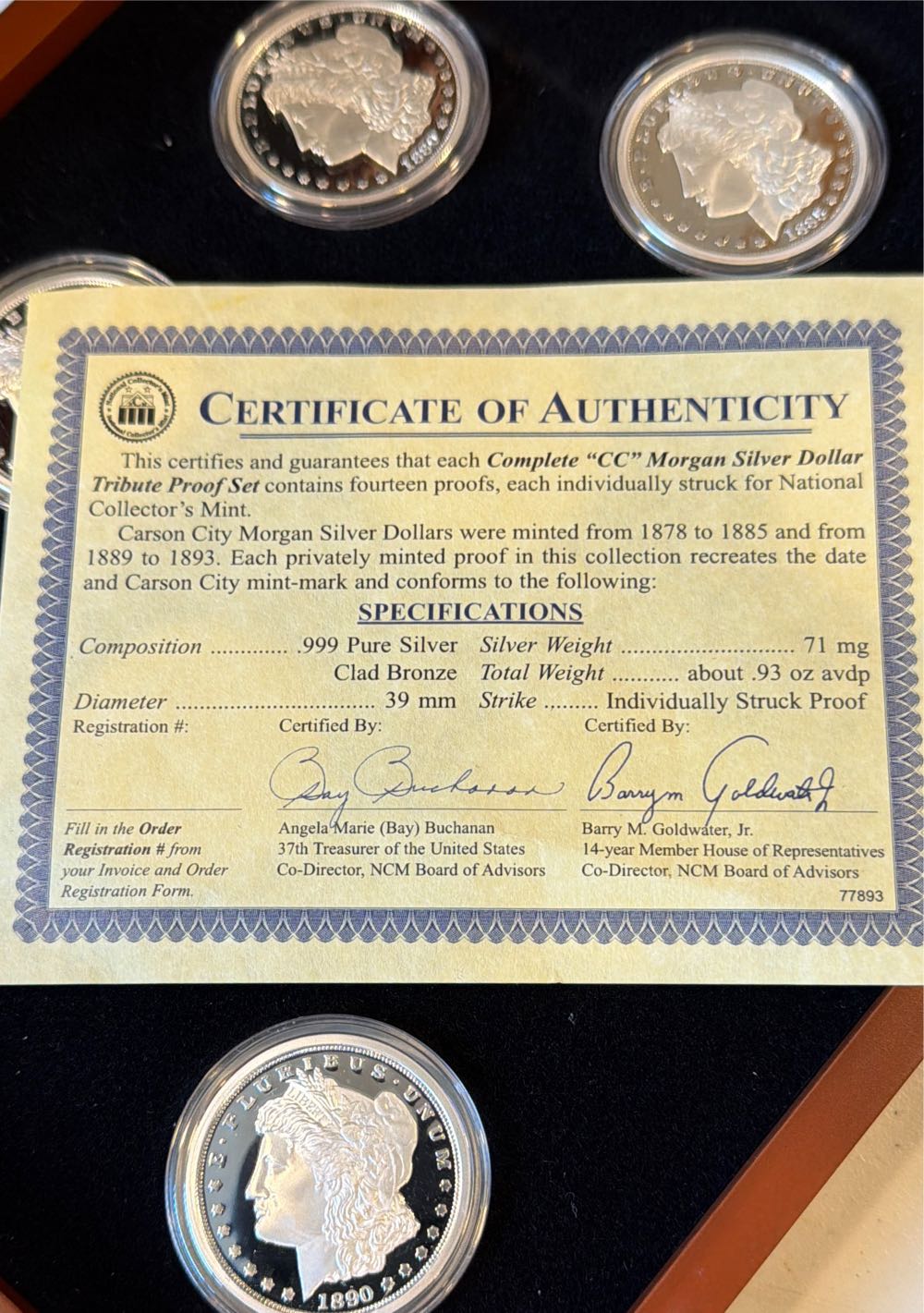 Complete Carson City Morgan, Silver Dollar Tribute Proof Set  coin collectible - Main Image 3