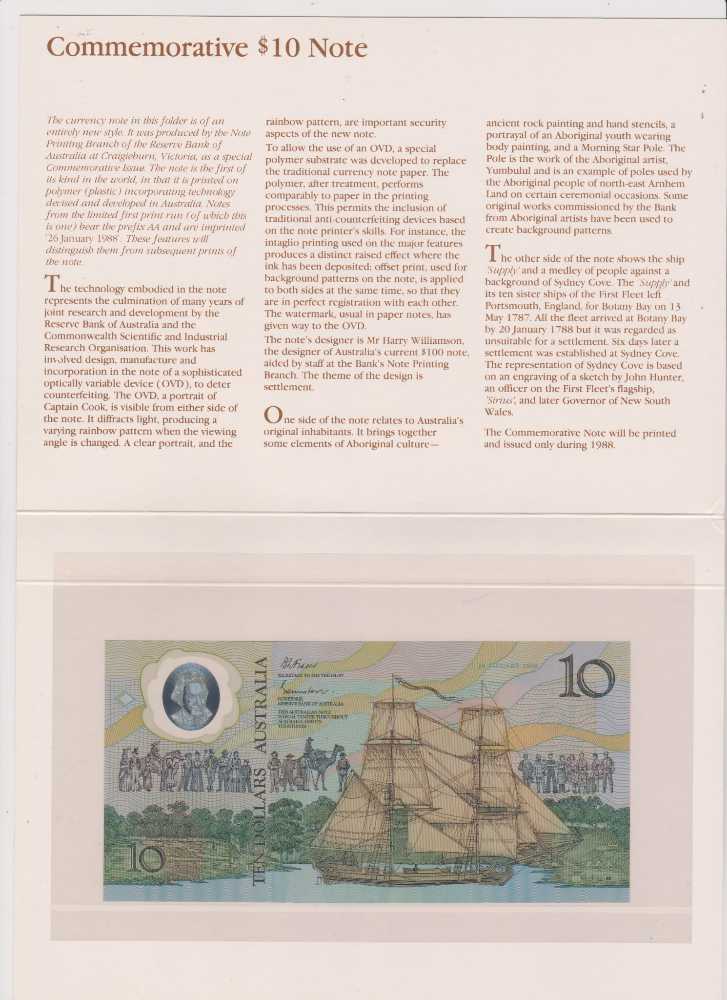 1988 Australian $10 Commemorative Banknote  coin collectible - Main Image 3