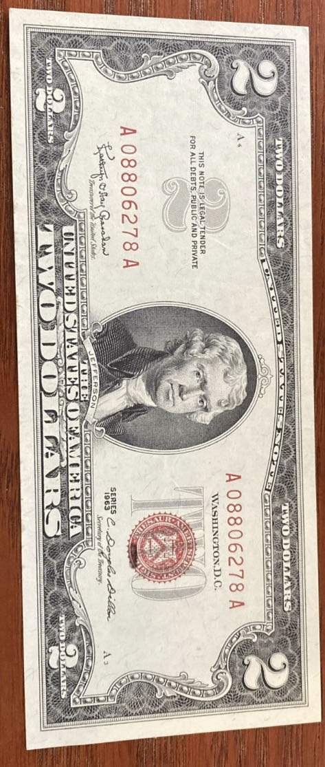 Two Dollar Legal Tender Note Red Seal  coin collectible - Main Image 3