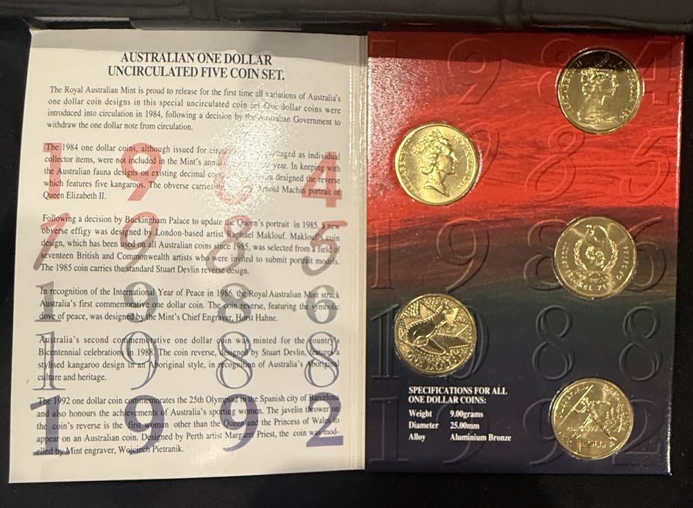 Australian $1 Five Coin Set  coin collectible - Main Image 2