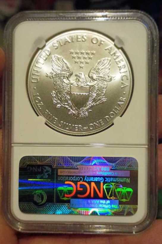 United States Silver Eagle (2015) (MS69)  coin collectible [Barcode 71105169003984812129] - Main Image 2