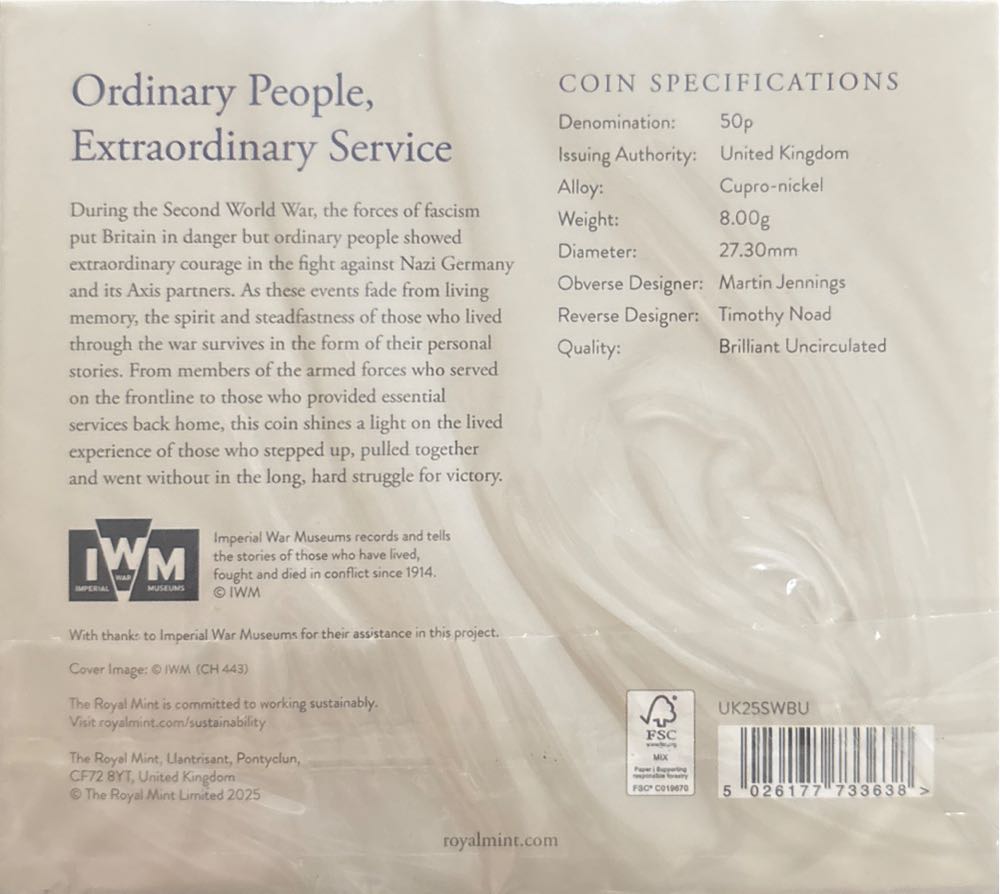 Stories Of The Second World War  coin collectible [Barcode 5026177733638] - Main Image 3