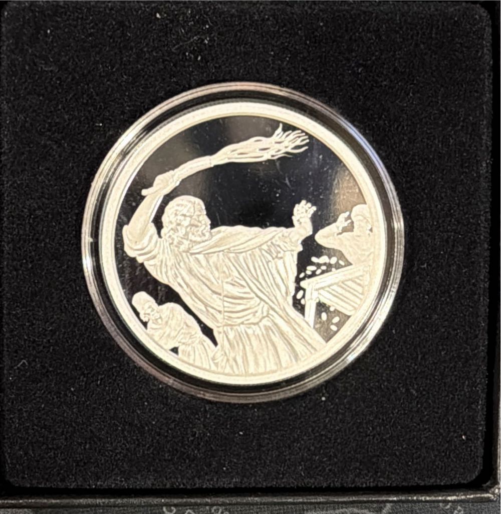 Silver Shield Christ’s Tenple Purge  coin collectible - Main Image 2