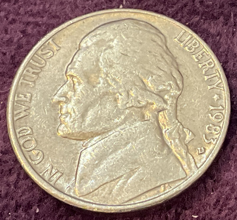 Nickel Jefferson D 1983 6  coin collectible - Main Image 3