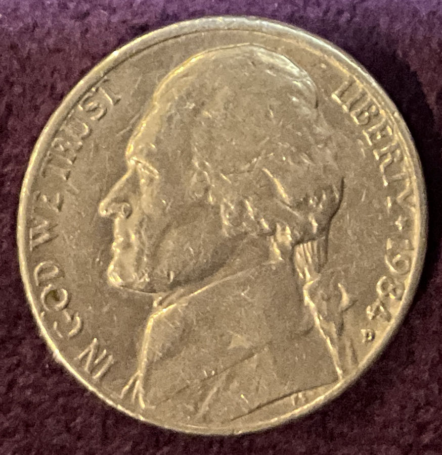 Nickel Jefferson D 1984 2  coin collectible - Main Image 3