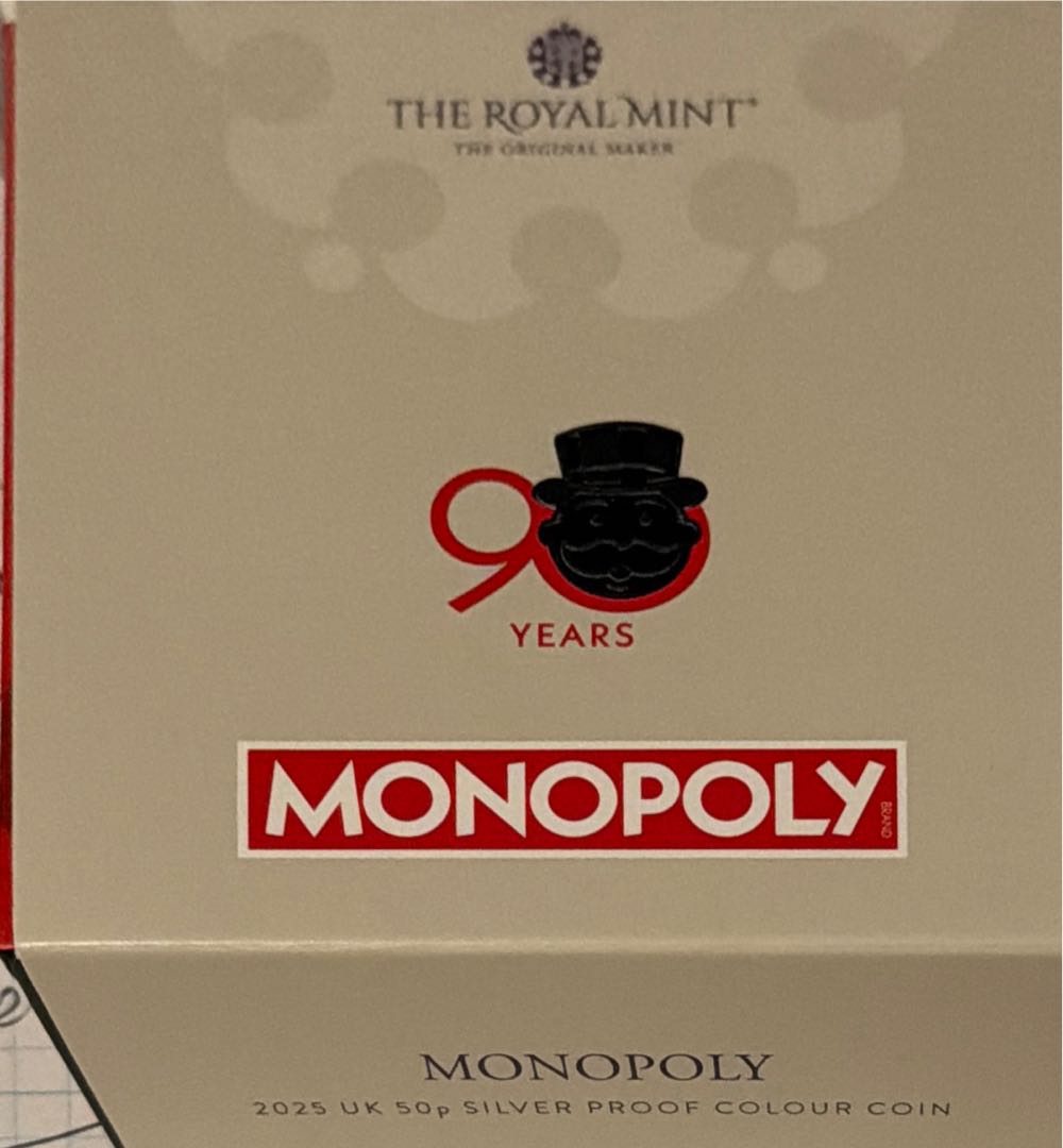 Proof Silver Monopoly 90th Anniversary  coin collectible [Barcode 5026177794882] - Main Image 2