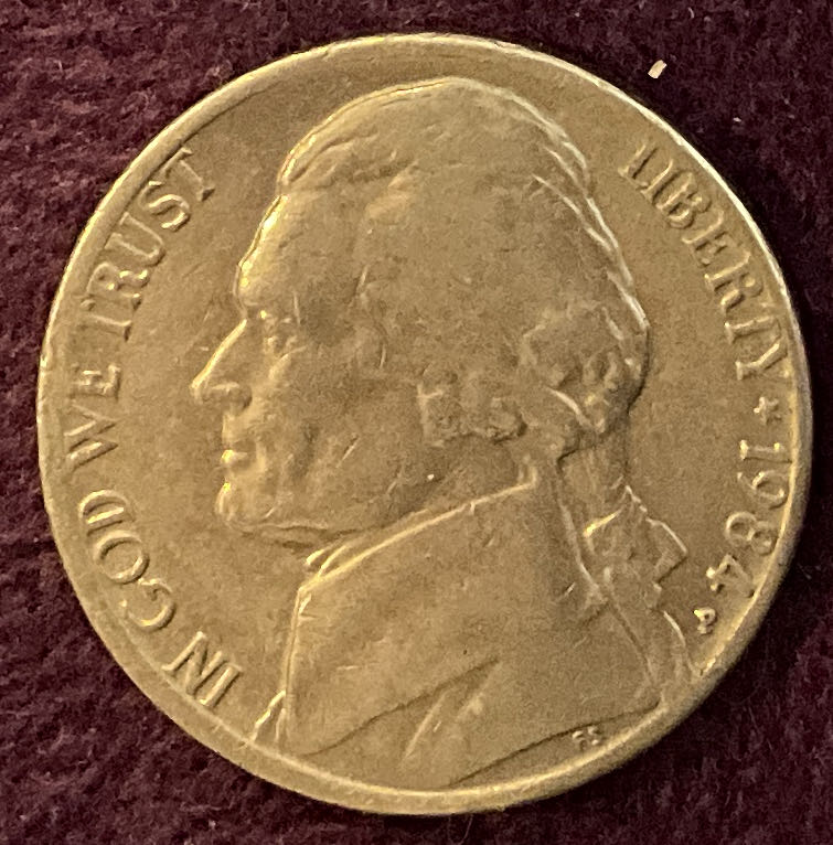 Nickel Jefferson P 1984 3  coin collectible - Main Image 3