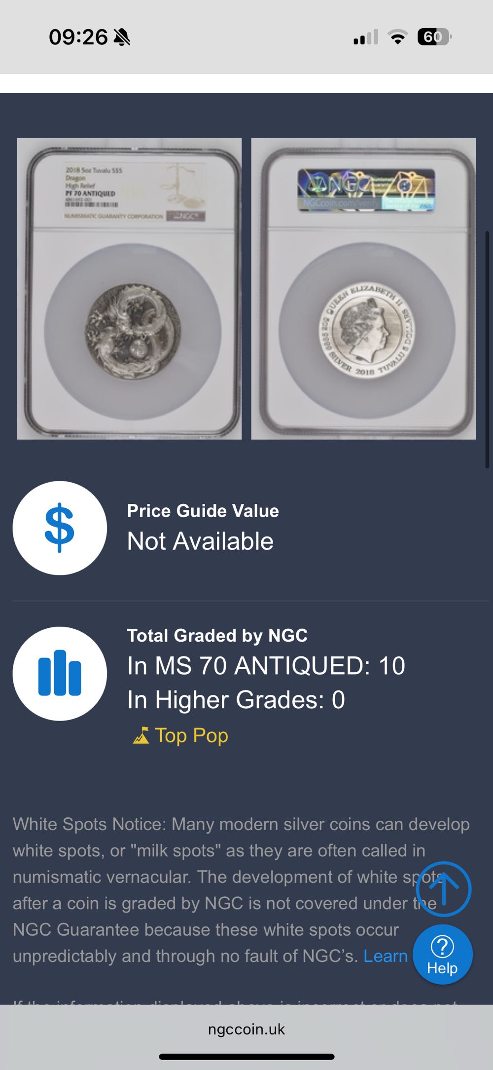 2018 Tuvalu 5oz High Relief Dragon  coin collectible - Main Image 4