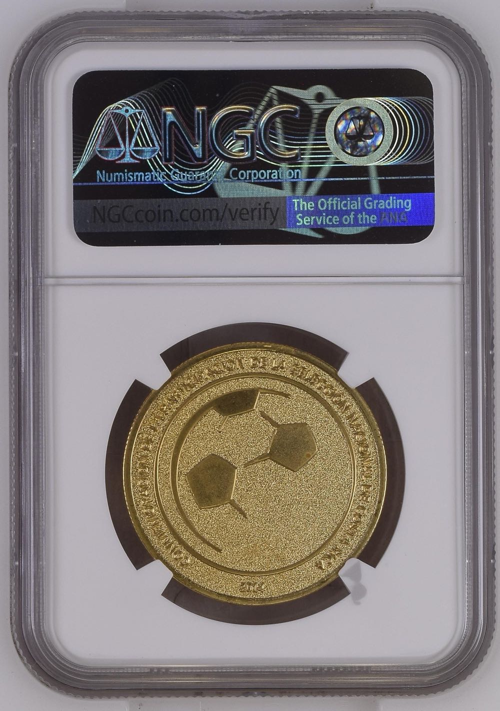 MEDAL 2014 33mm COSTA RICA BRASS WORLD CUP - BRAZIL GILT  coin collectible - Main Image 2