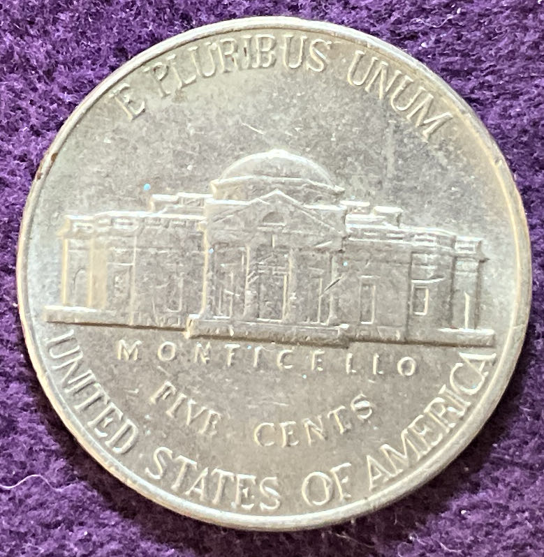Nickel Jefferson D 1990 3  coin collectible - Main Image 2