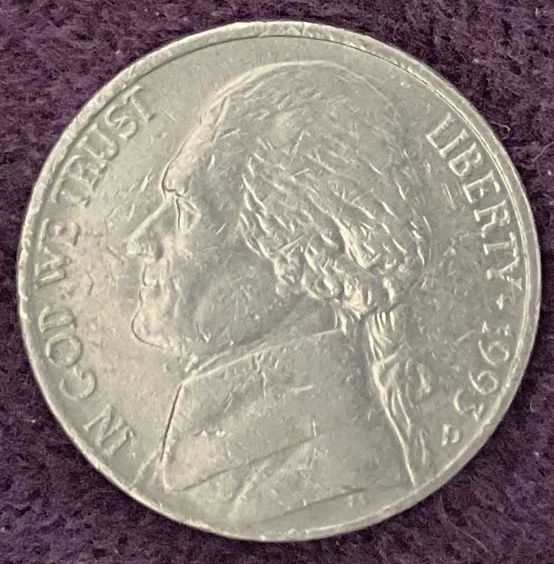 Nickel Jefferson D 1993 1  coin collectible - Main Image 3
