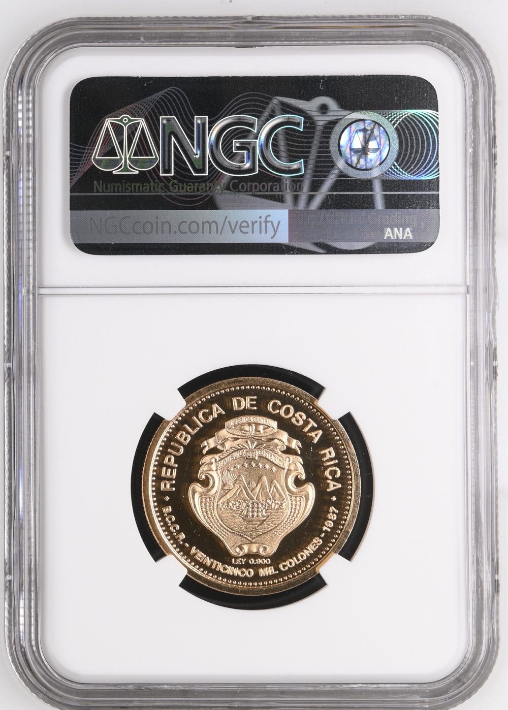 1987 BCCR COSTA RICA G25KC DR OSCAR ARIAS SANCHEZ NOBEL PRIZE RECIPIENT  coin collectible - Main Image 2