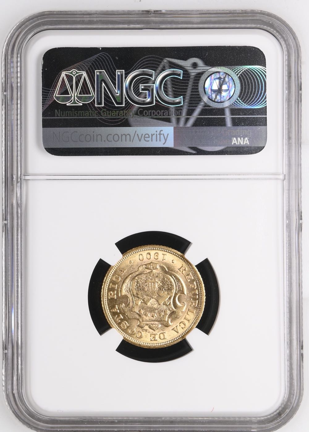 1900 COSTA RICA G10COL SMALL DATE  coin collectible - Main Image 2