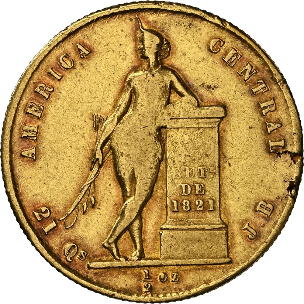 1850 JB COSTA RICA 1/2O  coin collectible - Main Image 3