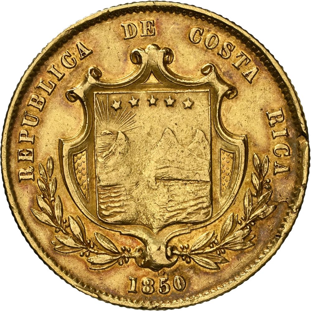 1850 JB COSTA RICA 1/2O  coin collectible - Main Image 4