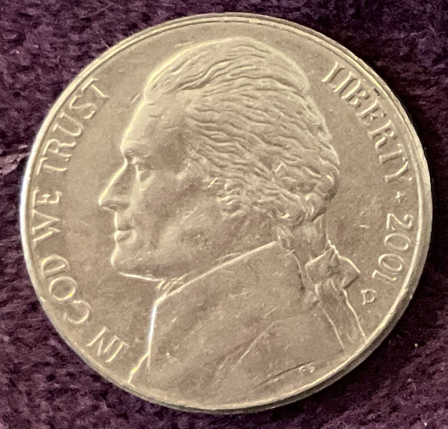 Nickel Jefferson D 2001 5  coin collectible - Main Image 3