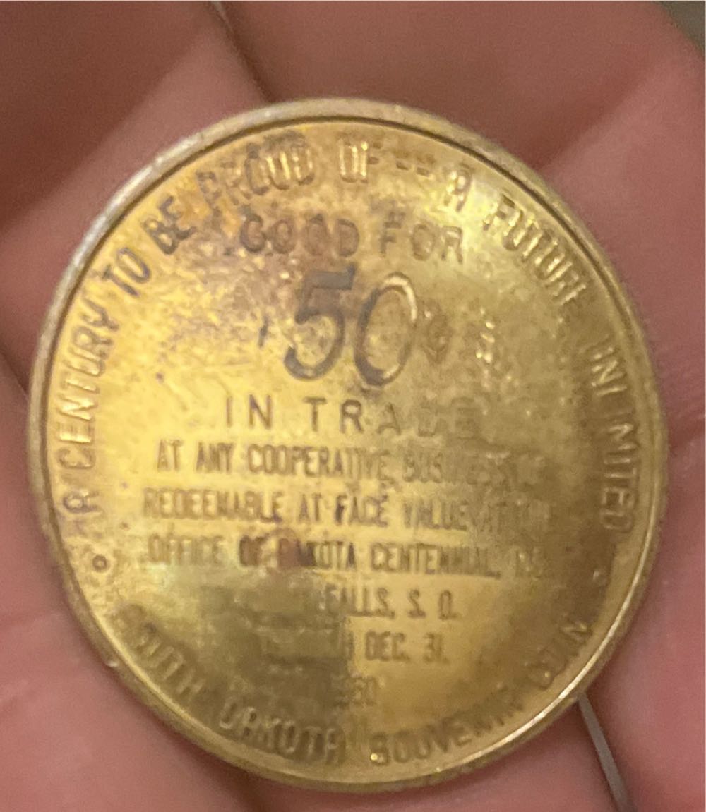 Dakota Territory Centennial 1861-1961 Commemerative Token  coin collectible - Main Image 2
