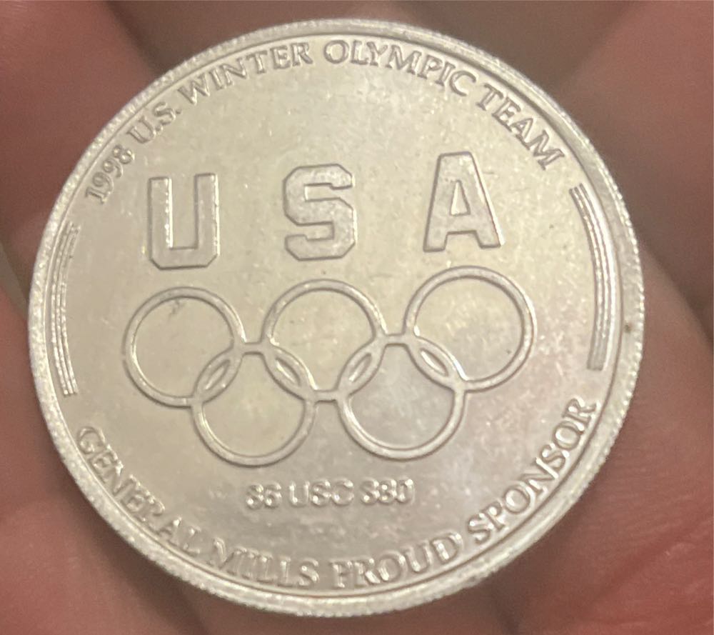 General Mills Nogano, Japan 1998 Winter Olympics Luge Event Token  coin collectible - Main Image 2
