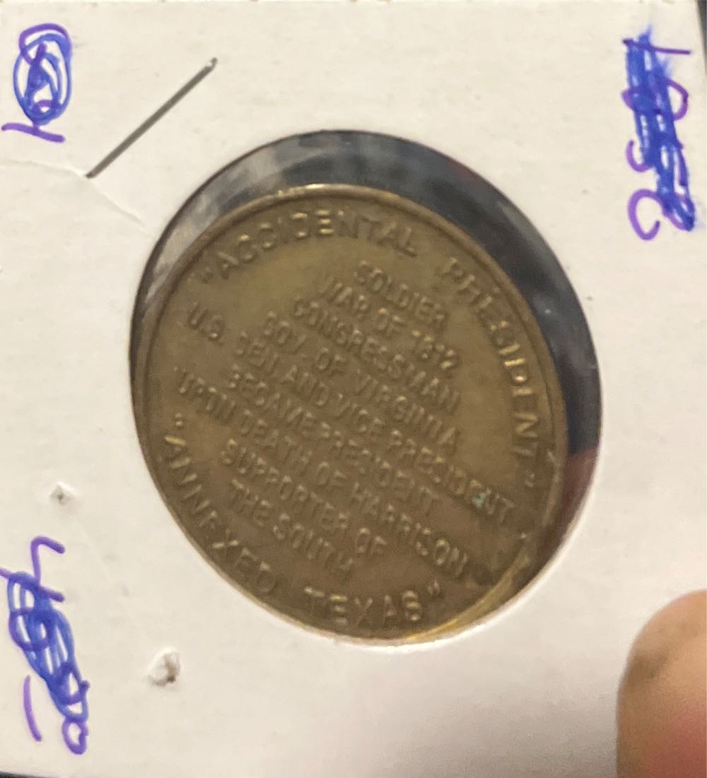 John Tyler 10th U.S. President Token  coin collectible - Main Image 2