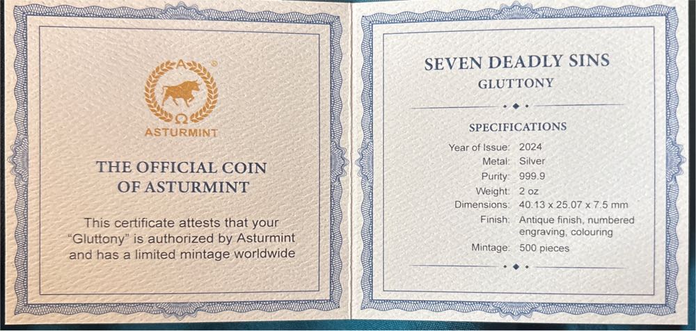 Seven Deadly Sins - Gluttony  coin collectible - Main Image 6