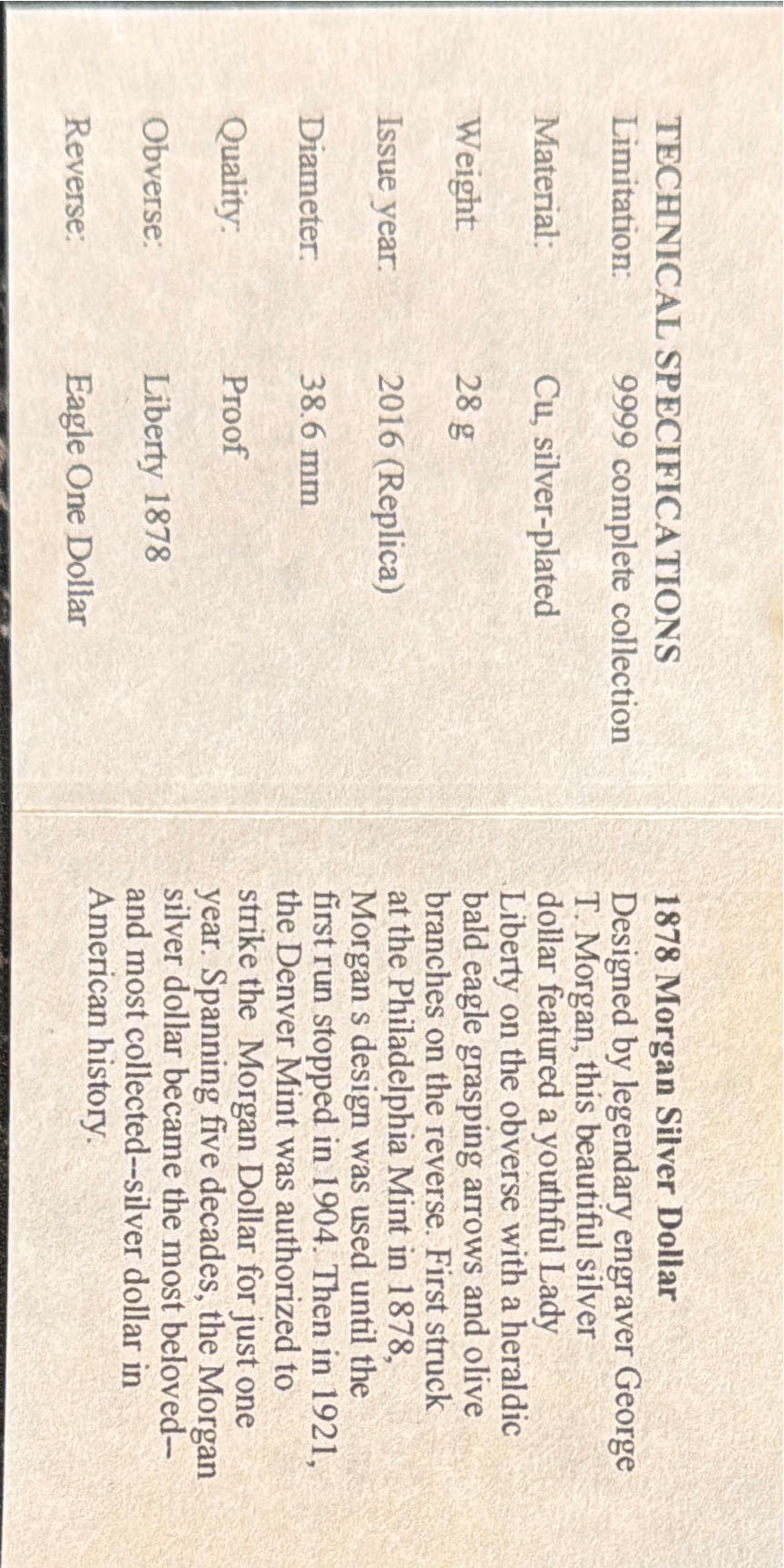 Morgan Silver Dollar Proof  coin collectible - Main Image 4