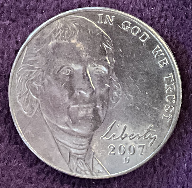 Nickel Jefferson D 2007 5  coin collectible - Main Image 3