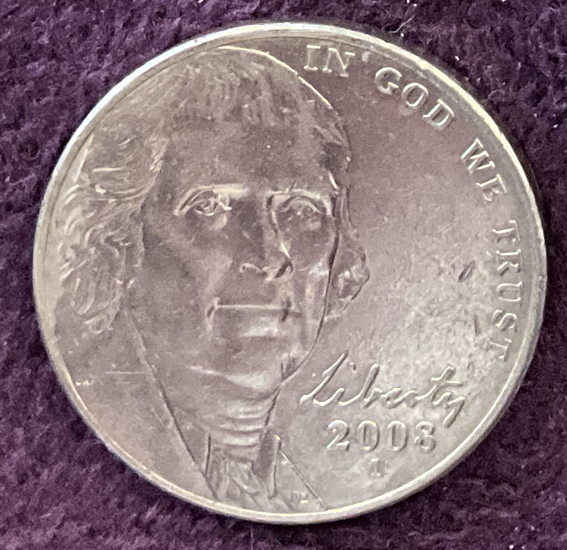 Nickel Jefferson D 2008 7  coin collectible - Main Image 3