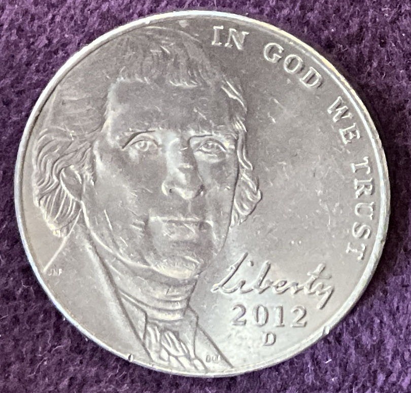 Nickel Jefferson D 2012 4  coin collectible - Main Image 3