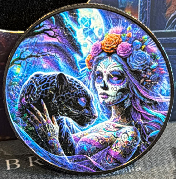 Dia De Los Muertos 1oz Silver Coin Colored  coin collectible - Main Image 2