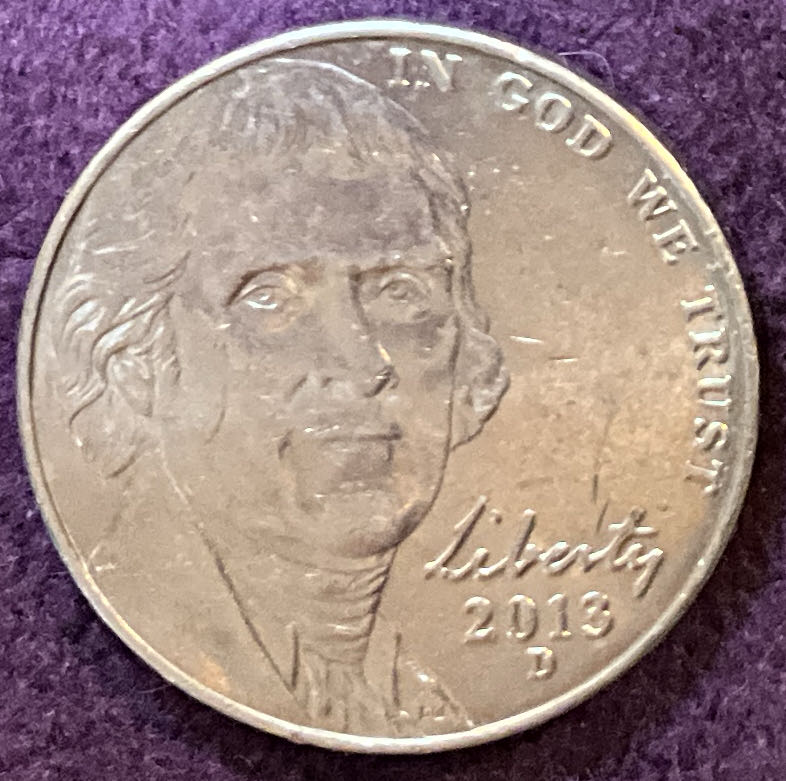 Nickel Jefferson 2013 D 8  coin collectible - Main Image 3