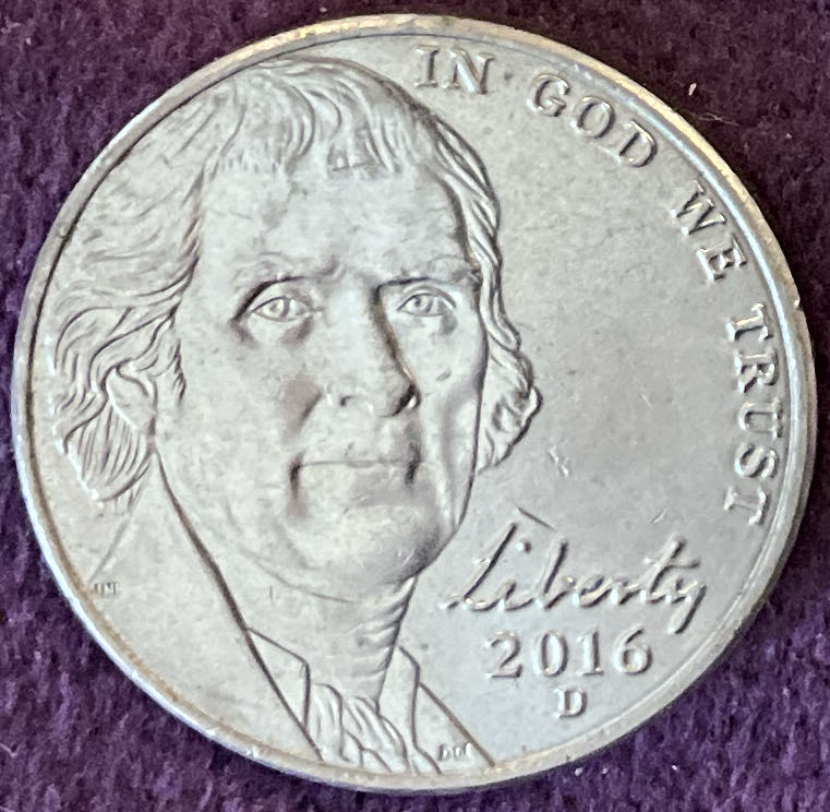 Nickel Jefferson 2016 D 6  coin collectible - Main Image 3