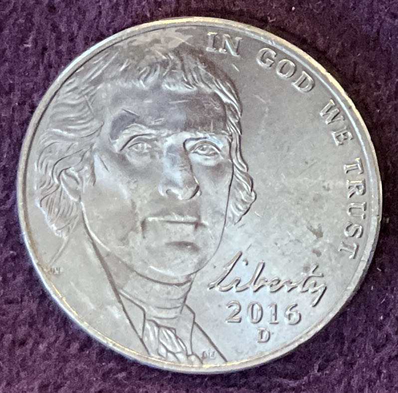 Nickel Jefferson 2016 D 7  coin collectible - Main Image 3