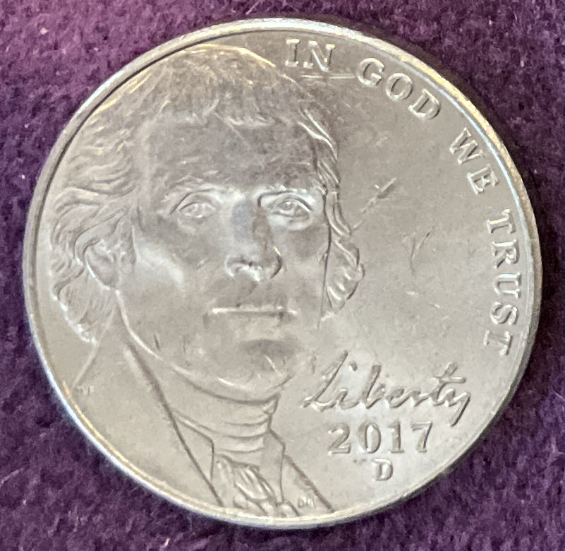 Nickel Jefferson 2017 D 5  coin collectible - Main Image 3