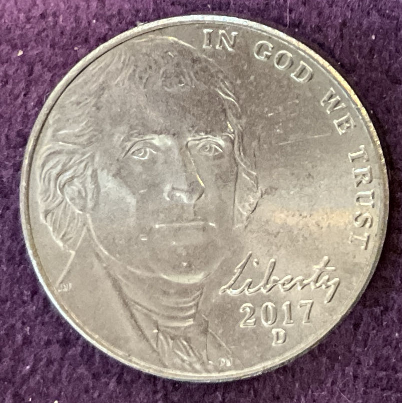 Nickel Jefferson 2017 D 6  coin collectible - Main Image 3