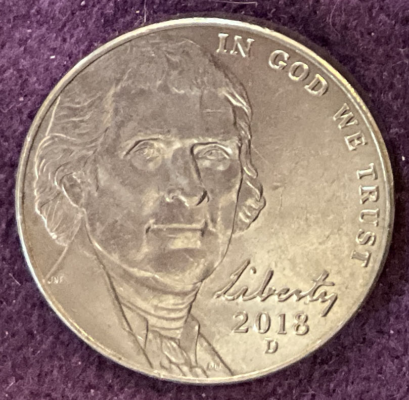 Nickel Jefferson 2018 D 6  coin collectible - Main Image 3