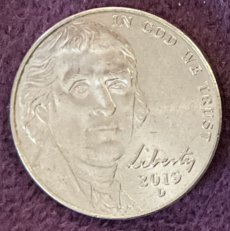 Nickel Jefferson 2019 D 7  coin collectible - Main Image 3