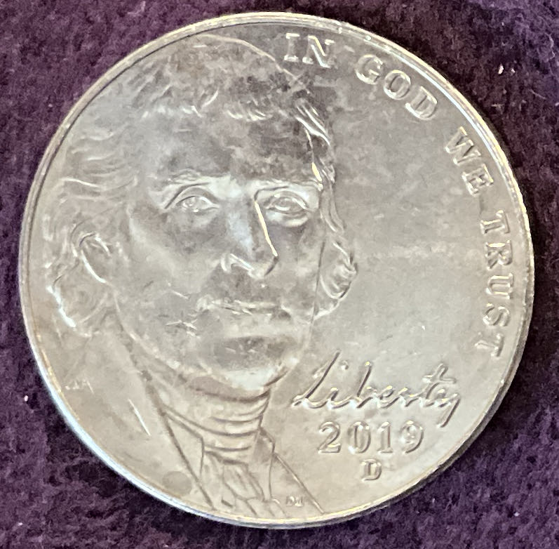 Nickel Jefferson 2019 D 8  coin collectible - Main Image 3