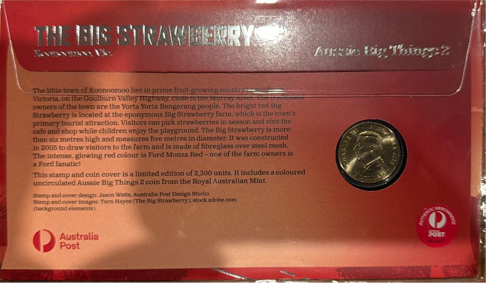 Aussie Big Things 2 The Big strawberry  coin collectible - Main Image 2