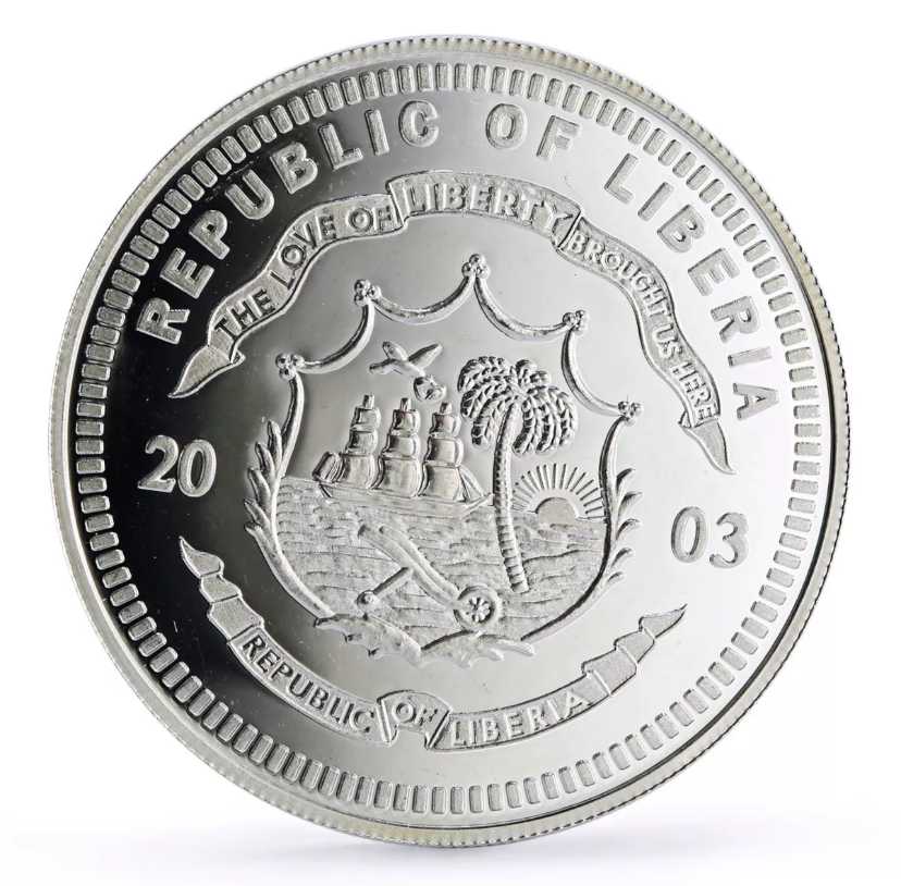 Liberia Legends Of The Rails - EMD F7 Santa Fe Super Chief  coin collectible - Main Image 2