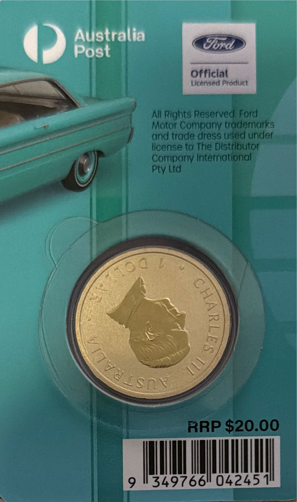 Ford 100 $1 Coin EP Falcon  coin collectible [Barcode 9349766042451] - Main Image 2