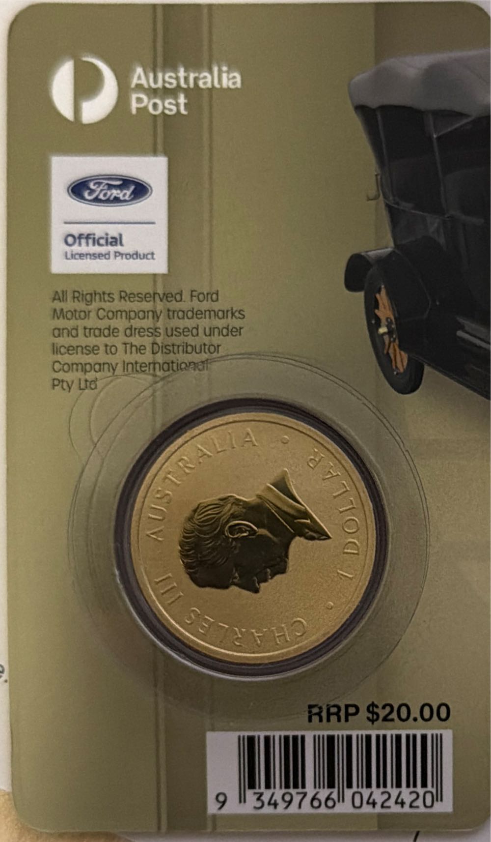 Ford 100 Year $1 Coin Model T  coin collectible [Barcode 9349766042420] - Main Image 2