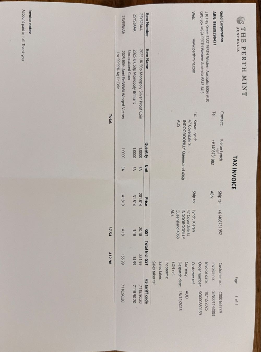 Australia 80th Anniversary End Of Wwii Winged Victory 1oz Silver Coin  coin collectible [Barcode 9327025060118] - Main Image 4