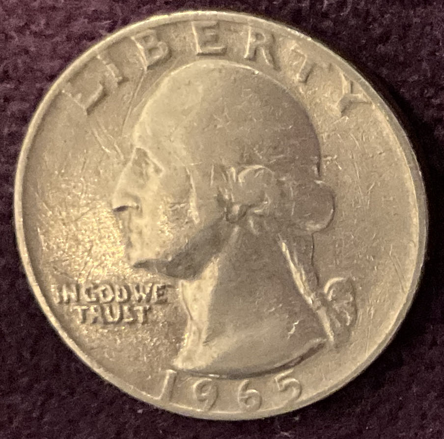 Quarter Washington 1965 7  coin collectible - Main Image 3