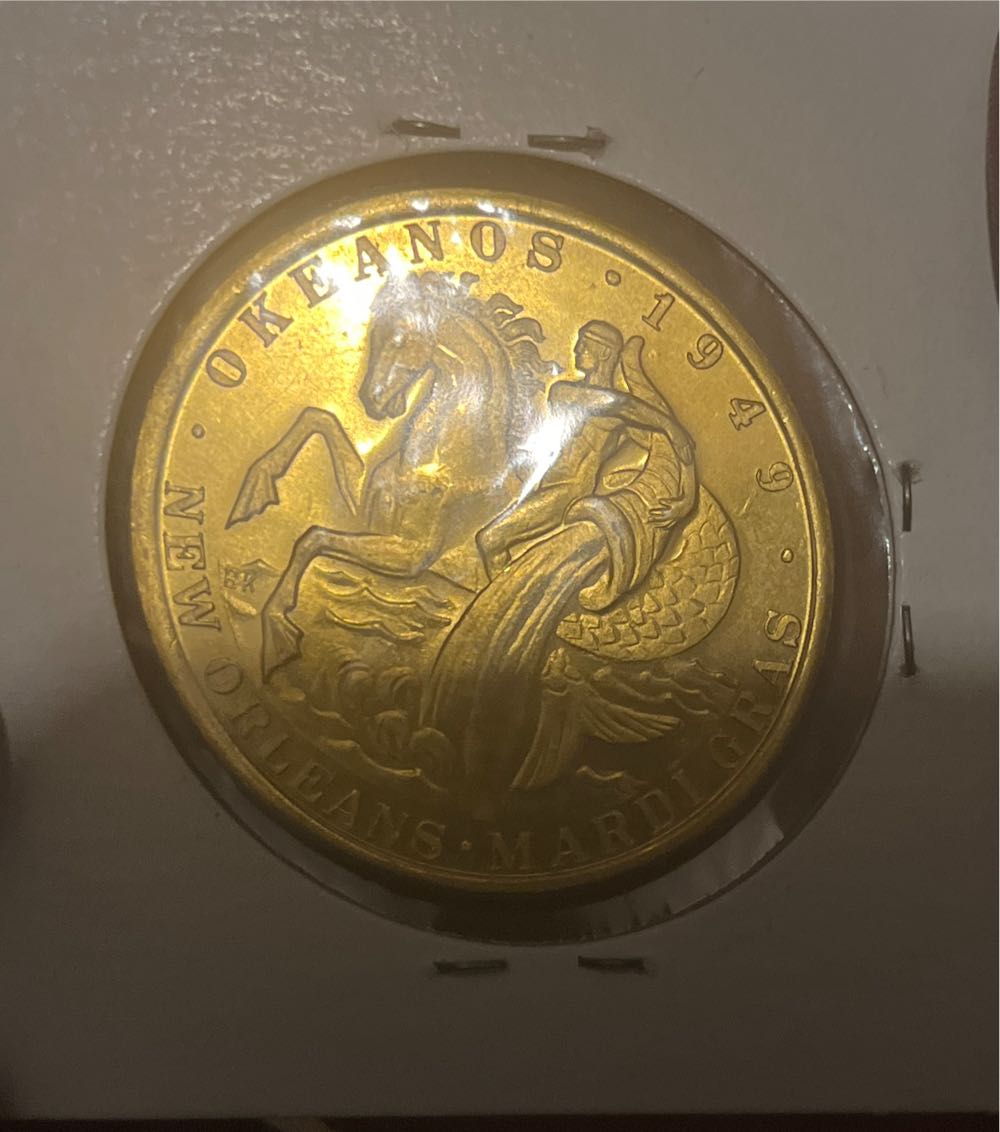 1968 Mardi Gras Oceanos World’s Great Wonders Token  coin collectible - Main Image 2