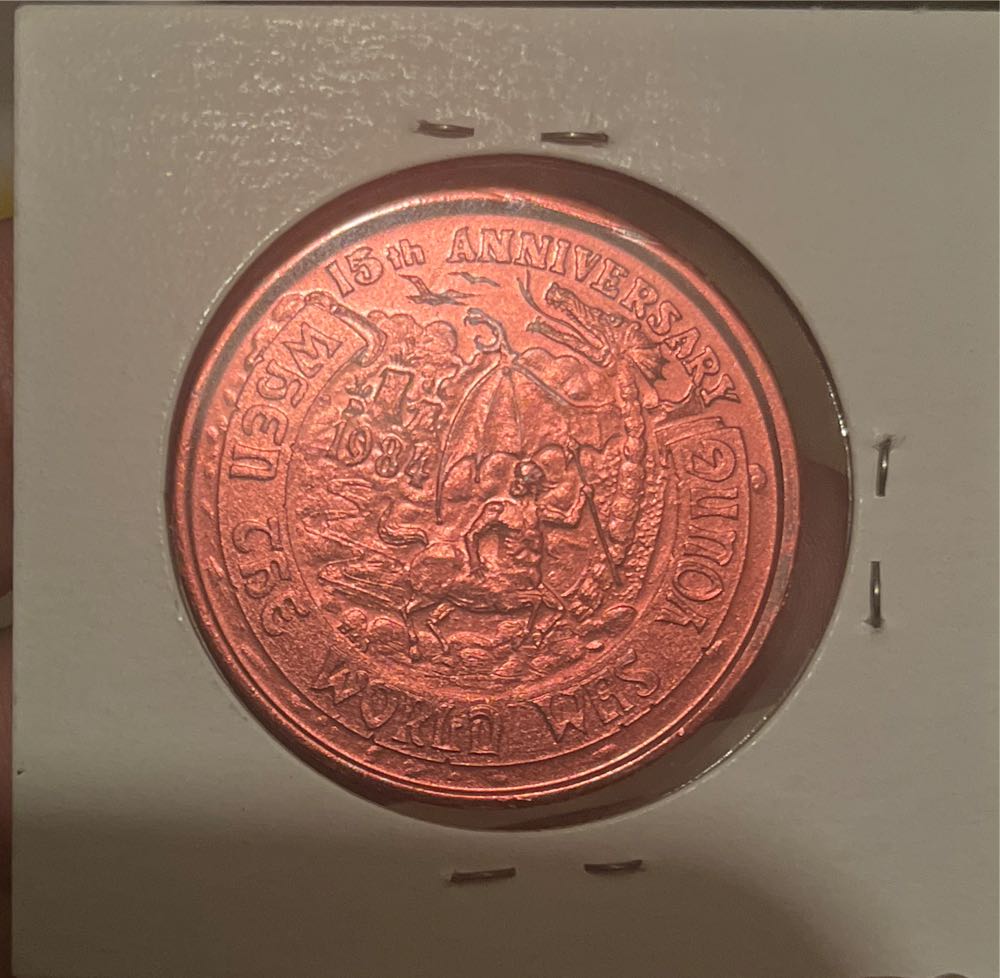 1969 Mardi Gras Atlas 15th Anniversary When The World Was Young Token  coin collectible - Main Image 2