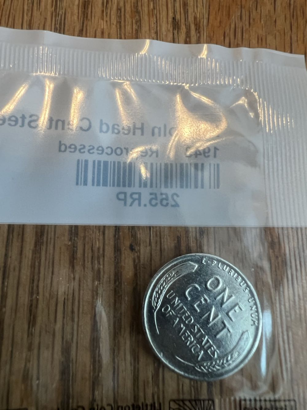 Lincoln Head Cent Steel 1943 Reprocessed  coin collectible - Main Image 2