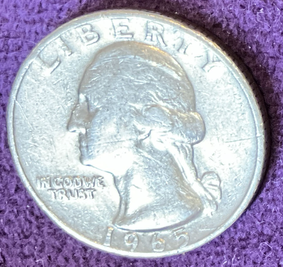 Quarter Washington 1965 10  coin collectible - Main Image 3